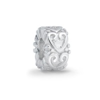 Bling Jewelry Vintage Style Victorian Sterling Silver Heart Bead Fits Pandora Charms Bling Jewelry Vintage Style Victorian Sterling Silver Heart Bead Fits Pandora Charms
