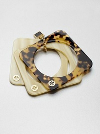 A set of three, thin bangles accented with logo details. ResinDiameter, about 2.5Slip-on styleImported A set of three, thin bangles accented with logo details. ResinDiameter, about 2.5Slip-on styleImported