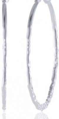 Sterling Silver Hammered Hoop Earrings (1.2 Diameter) Sterling Silver Hammered Hoop Earrings (1.2 Diameter)