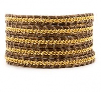 Chan Luu Gold Chain Wrap Bracelet on Kansa Leather Chan Luu Gold Chain Wrap Bracelet on Kansa Leather