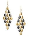 Shimmer and shake. Kenneth Cole New York's trendy shaky earrings feature drops crafted from gold and hematite-plated mixed metal. Approximate drop: 3-1/4 inches.