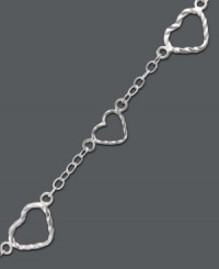 Open your hear to polished style. Giani Bernini's intricate filigree heart bracelet features a polished sterling silver chain and setting. Approximate length: 7-1/4 inches. Open your hear to polished style. Giani Bernini's intricate filigree heart bracelet features a polished sterling silver chain and setting. Approximate length: 7-1/4 inches.