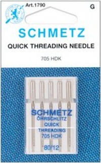 Schmetz Self Threading Machine Needles 5/Pk- Size 12/80 Schmetz Self Threading Machine Needles 5/Pk- Size 12/80