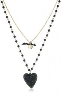 Betsey Johnson Essentials 2 Row Heart Pendant Necklace Betsey Johnson Essentials 2 Row Heart Pendant Necklace