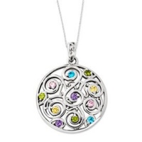 Sterling Silver CZ Kaleidoscope Of Wishes 18inch Necklace - JewelryWeb Sterling Silver CZ Kaleidoscope Of Wishes 18inch Necklace - JewelryWeb