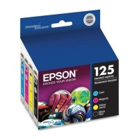 Epson T125120-BCS Set of 4 OEM Ink Cartridges 1 of each Black T125120 Cyan T125220 Magenta T125320 and Yellow T125420 Epson T125120-BCS Set of 4 OEM Ink Cartridges 1 of each Black T125120 Cyan T125220 Magenta T125320 and Yellow T125420