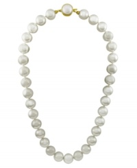 From the island of Mallorca, Spain this beautiful strand of organic man-made pearls (12 mm) is hand-strung and features an 18k gold over sterling silver clasp. Approximate length: 16-18 inches. From the island of Mallorca, Spain this beautiful strand of organic man-made pearls (12 mm) is hand-strung and features an 18k gold over sterling silver clasp. Approximate length: 16-18 inches.
