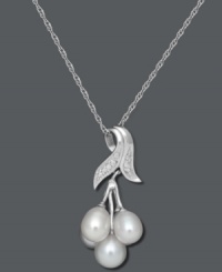Fresh from the vine. This unique pendant resembles a cluster of grapes with cultured freshwater pearls (5-6 mm and 6-7 mm) strung from a delicate sterling silver chain. Approximate length: 18 inches. Approximate drop: 1 inch. Fresh from the vine. This unique pendant resembles a cluster of grapes with cultured freshwater pearls (5-6 mm and 6-7 mm) strung from a delicate sterling silver chain. Approximate length: 18 inches. Approximate drop: 1 inch.