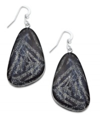 Take a walk on the wild side with these glam earrings from Style&co. Zebra printed plastic beads dusted with glitter dangle from shiny silver tone hooks. Approximate drop: 1-5/8 drop. Take a walk on the wild side with these glam earrings from Style&co. Zebra printed plastic beads dusted with glitter dangle from shiny silver tone hooks. Approximate drop: 1-5/8 drop.