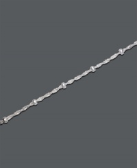 Add a delicate dash of sterling silver with this intricate Singapore chain anklet by Giani Bernini. Approximate length: 10 inches. Add a delicate dash of sterling silver with this intricate Singapore chain anklet by Giani Bernini. Approximate length: 10 inches.