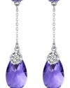 Pear Drop Swarovski Elements Crystal Dangle Earrings for Women Purple 1038801