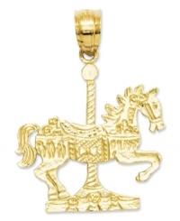 Make every day a little more magical with this cherished icon from childhood. This carousel horse charm is presented in 14k gold. Chain not included. Approximate drop length: 9/10 inch. Approximate drop width: 3/5 inch. Make every day a little more magical with this cherished icon from childhood. This carousel horse charm is presented in 14k gold. Chain not included. Approximate drop length: 9/10 inch. Approximate drop width: 3/5 inch.