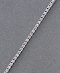 Sweet, shining simplicity. Cubic zirconias (3-3/4 ct. t.w.) set in platinum over sterling silver prongs compose this elegant CRISLU bracelet. Approximate length: 7 inches. Sweet, shining simplicity. Cubic zirconias (3-3/4 ct. t.w.) set in platinum over sterling silver prongs compose this elegant CRISLU bracelet. Approximate length: 7 inches.