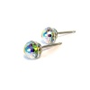 Aurore Boreale Faceted Ball Swarovski Austrian Crystal Stud Earrings, 6mm