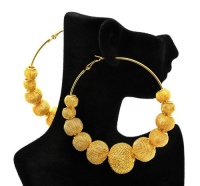 Basketball Wives Poparazzi Inspired Gold Mesh Ball Hoop Earrings Basketball Wives Poparazzi Inspired Gold Mesh Ball Hoop Earrings