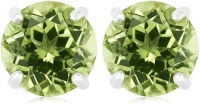 Sterling Silver 6mm Round Peridot Earrings Sterling Silver 6mm Round Peridot Earrings