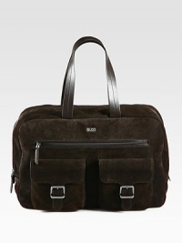 Handsomely designed to carry all of your essentials in style with endless versatility, this roomy weekender is rendered in a split suede with embossed corduroy print and a signature logo detail.Zip closureDouble top handlesExterior zip, flap pocketsInterior zip pocketLogo cotton liningSuede18W x 12H x 7DImported Handsomely designed to carry all of your essentials in style with endless versatility, this roomy weekender is rendered in a split suede with embossed corduroy print and a signature logo detail.Zip closureDouble top handlesExterior zip, flap pocketsInterior zip pocketLogo cotton liningSuede18W x 12H x 7DImported