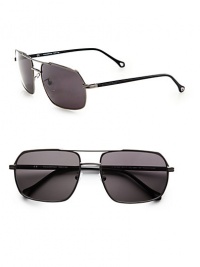 A modern update on a timeless classic, crafted in Italy in lightweight metal design. Available in gunmetal frames with polarized smoke lenses.Metal100% UV ProtectionMade in Italy A modern update on a timeless classic, crafted in Italy in lightweight metal design. Available in gunmetal frames with polarized smoke lenses.Metal100% UV ProtectionMade in Italy