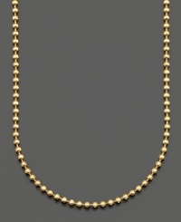 Perfect for pendants or beautiful on its own, this gold bead chain necklace is crafted in 14k gold. Approximate length: 16 inches + 2-inch extender. Perfect for pendants or beautiful on its own, this gold bead chain necklace is crafted in 14k gold. Approximate length: 16 inches + 2-inch extender.