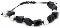 Lucky Brand Slide Knot Silver-Tone Black Multi-Stone Bracelet Lucky Brand Slide Knot Silver-Tone Black Multi-Stone Bracelet