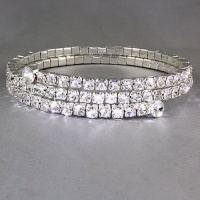 Brianna: 2 Row Wrap Around Swarovski Austrian Crystal Rhinestone Bangle Cuff Wire Flex Bracelet Brianna: 2 Row Wrap Around Swarovski Austrian Crystal Rhinestone Bangle Cuff Wire Flex Bracelet