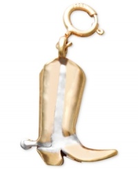 Kick up your heels in rodeo-ready style! This 14k gold over sterling silver cowboy boot charm makes the perfect addition to any charm bracelet. Approximate drop: 3/4 inch.