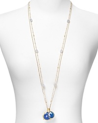 Coralia Leets' layered pendant adds a sparkly dimension. This dangly chalcedony necklace is positively eye-catching over silky blouses and laid-back basics. Coralia Leets' layered pendant adds a sparkly dimension. This dangly chalcedony necklace is positively eye-catching over silky blouses and laid-back basics.