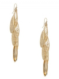 GUESS Gold-Tone Textured Feather Earrings, GOLD GUESS Gold-Tone Textured Feather Earrings, GOLD