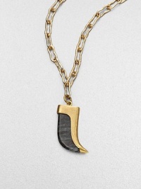 From the Horn Collection. A tapered horn-shaped pendant of richly veined natural stone has a golden cap and hangs from a glowing open chain.Natural stone18k goldplatedChain length, about 24Toggle closureMade in USA From the Horn Collection. A tapered horn-shaped pendant of richly veined natural stone has a golden cap and hangs from a glowing open chain.Natural stone18k goldplatedChain length, about 24Toggle closureMade in USA
