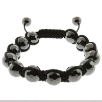 Hot Genuine 10mm Faceted Black Hematite Adjustable Bracelet Hot Genuine 10mm Faceted Black Hematite Adjustable Bracelet
