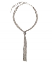 Stand out in the fray when you wear BCBGeneration's stylish fringe necklace. Multitudes of oxidized, silver tone mixed metal chains intertwine for statement-making style. Approximate length: 16 inches. Approximate drop: 7 inches. Stand out in the fray when you wear BCBGeneration's stylish fringe necklace. Multitudes of oxidized, silver tone mixed metal chains intertwine for statement-making style. Approximate length: 16 inches. Approximate drop: 7 inches.