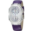 Philip Stein Signature Large Purple Leather Strap Dual Time Watch 2-F-FAMOP-ZPU