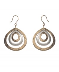 Bring your look to the next level with chic, versatile style. Complement your gold and silver jewelry with Kenneth Cole New York's two tone mixed metal teardrops. Approximate drop: 1-3/4 inches. Bring your look to the next level with chic, versatile style. Complement your gold and silver jewelry with Kenneth Cole New York's two tone mixed metal teardrops. Approximate drop: 1-3/4 inches.