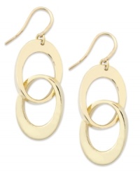 Alfani's dangling drop earrings bring a a chic, double link design. Crafted in gold tone mixed metal. Approximate drop: 2 inches. Alfani's dangling drop earrings bring a a chic, double link design. Crafted in gold tone mixed metal. Approximate drop: 2 inches.