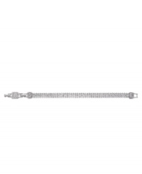 Arm yourself with the illusion of floating crystal. Mesh Swarovski bracelet crafted from three rows of clear round-cut crystal set in rhodium-plated mixed metal. Approximate length: 7-1/4 inches. Arm yourself with the illusion of floating crystal. Mesh Swarovski bracelet crafted from three rows of clear round-cut crystal set in rhodium-plated mixed metal. Approximate length: 7-1/4 inches.