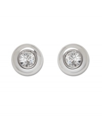 Timeless style with a hint of sparkle. Swarovski's Cindy Pierced Earrings feature sparkling clear crystal solitaire set in silver tone mixed metal. Approximate diameter: 1/4 inch. Timeless style with a hint of sparkle. Swarovski's Cindy Pierced Earrings feature sparkling clear crystal solitaire set in silver tone mixed metal. Approximate diameter: 1/4 inch.