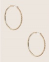 GUESS Gold-Tone Chain Inset Hoop Earrings