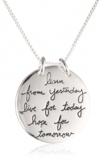 Sterling Silver Live The Life You Love. Learn From Yesterday. Live For Today. Hope For Tomorrow Reversible Necklace, 18 Sterling Silver Live The Life You Love. Learn From Yesterday. Live For Today. Hope For Tomorrow Reversible Necklace, 18