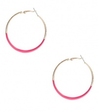 G by GUESS Gold-Tone and Fuchsia Hoop Earrings, GOLD G by GUESS Gold-Tone and Fuchsia Hoop Earrings, GOLD