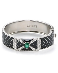 This Carolee bangle styles your look with a glamorous edge, set in silver tone plate with an ornate, etched design. This Carolee bangle styles your look with a glamorous edge, set in silver tone plate with an ornate, etched design.