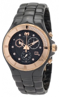 TechnoMarine Women's 110032C Cruise Ceramic Chronograph Diamond Gold-Tone Bezel Black Watch TechnoMarine Women's 110032C Cruise Ceramic Chronograph Diamond Gold-Tone Bezel Black Watch