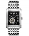 Show off your power with this automatic watch from Bulova. With an open aperture that flaunts masterful precision.