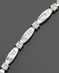 Supreme elegance. A breathtaking round-cut and baguette-cut diamond bracelet (2 ct. t.w.) set in 14k white gold. Length measures 7-1/4 inches. Supreme elegance. A breathtaking round-cut and baguette-cut diamond bracelet (2 ct. t.w.) set in 14k white gold. Length measures 7-1/4 inches.