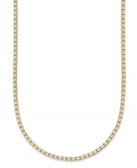 A simple chain adds a ton of dimension. Giani Bernini's intricate box chain is crafted in 24k gold over sterling silver. Approximate length: 20 inches. A simple chain adds a ton of dimension. Giani Bernini's intricate box chain is crafted in 24k gold over sterling silver. Approximate length: 20 inches.