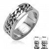 316L Stainless Steel Cuban Link Chain in Middle Ring 6mm Sz 5-8, 8mm Sz 9-14; Comes Free Gift Box