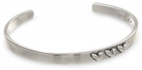 Sterling Silver Chance Made Us Sisters Hearts Made Us Friends Heart Cuff Bracelet