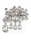 This Carolee pin is designed to celebrate the brand's 40-year history with a festive cluster of crystal stones and teardrop dangles.
