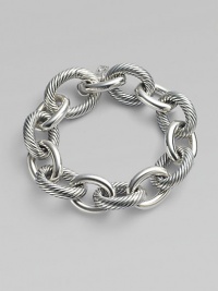 From the Chain Collection. Alternating cable and plain oval links with an integrated clasp closure.Sterling silver Length, about 8¾ Hidden clasp closure Imported From the Chain Collection. Alternating cable and plain oval links with an integrated clasp closure.Sterling silver Length, about 8¾ Hidden clasp closure Imported