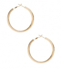 G by GUESS Clutchless Textured Gold-Tone Hoops, GOLD G by GUESS Clutchless Textured Gold-Tone Hoops, GOLD