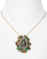 Alexis Bittar masters mosaic style with this clustered pendant necklace. It flaunts bold, heirloom-inspired style with chunky precious stones. Alexis Bittar masters mosaic style with this clustered pendant necklace. It flaunts bold, heirloom-inspired style with chunky precious stones.